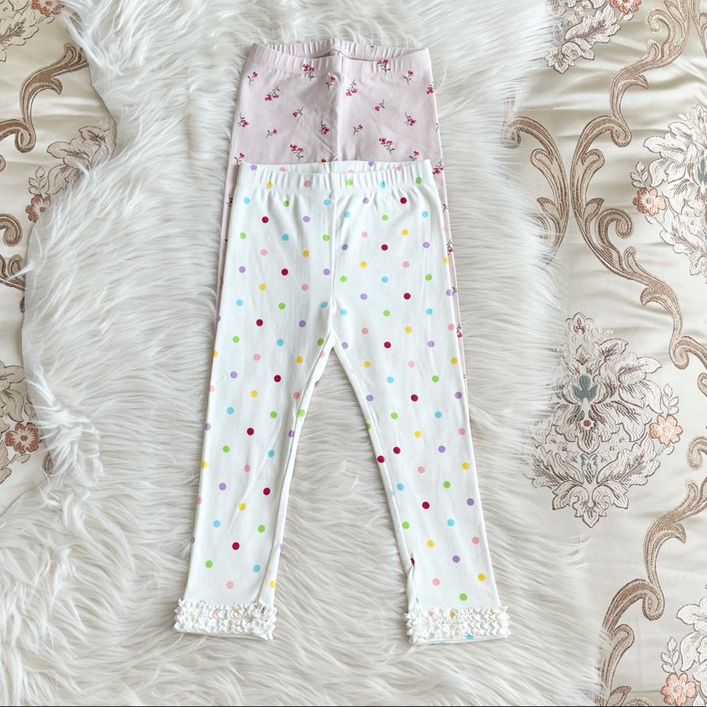 Gymboree/OldNavy Girls Dots/Flowers Leggings NWT 4